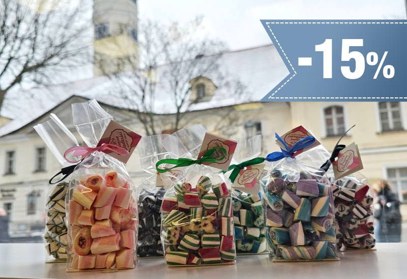 15% rabatu na cukierki 