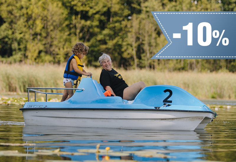 10% rabatu na wypożyczenie rowerów wodnych, kajaków i rowerów w Dworze Kolesin