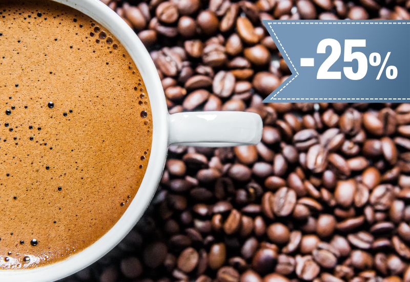 25% rabatu na Kawę
