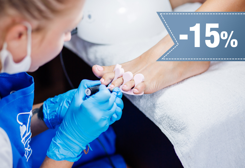 15% rabatu na podstawowy Zabieg podologiczny